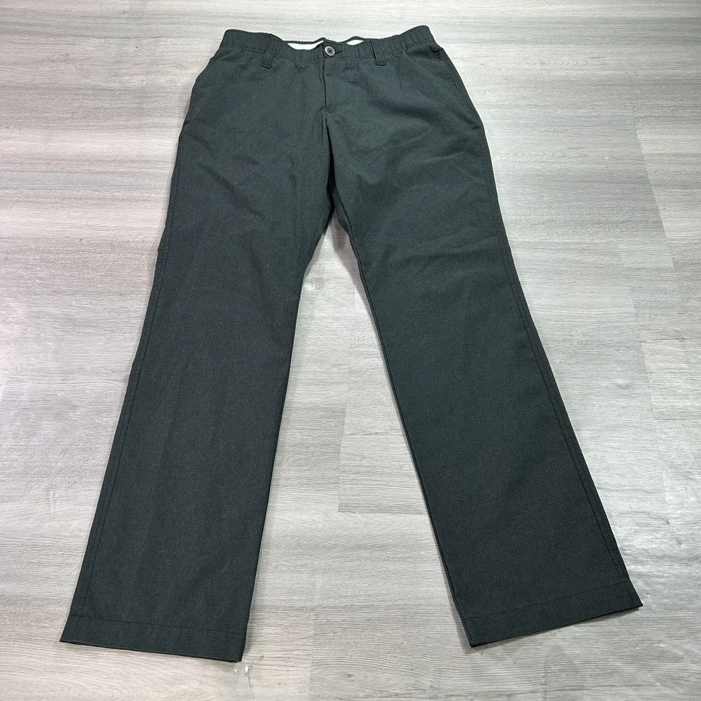 Under Armour Pants Mens 30x30 Gray Woven Elastic Waist Vented Casual 1377358